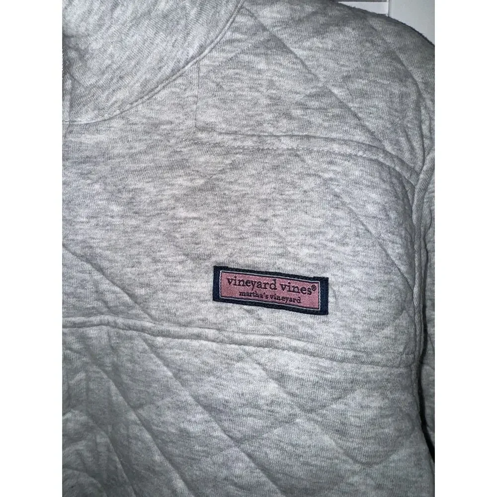 Women's Vineyard Vines Diamond Quilted Shep Shirt Sweater Grey Size Extra Large - Picture 2 of 3